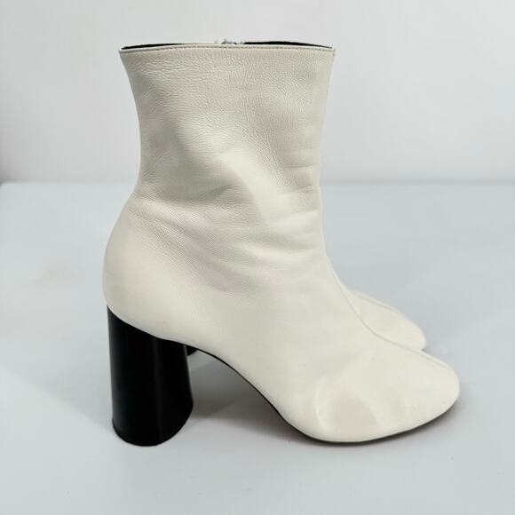 Celine Elliptic Nappa Lambskin Leather Optic White Ankle Boots Phoebe Philo - Picture 12 of 14